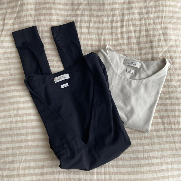 Aritzia Contour Tops - Bundle pack - Black (S) and Ivory (M) - Size Small/Medium - Picture 2 of 6